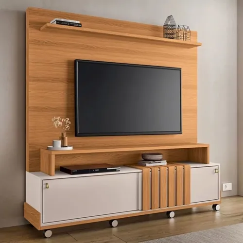 Estante Home Theater Bold 1.8 para TV até 65 Cinamomo/Off White - HB Móveis