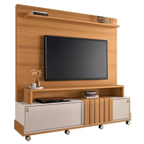 Estante Home Theater Bold 1.8 para TV até 65 Cinamomo/Off White - HB Móveis