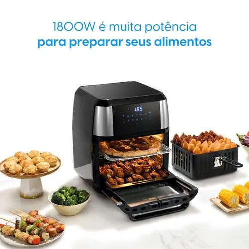 Fritadeira Forno Air fryer Oven Fry 4 em 1 Preto 12 Litros 220V Elgin