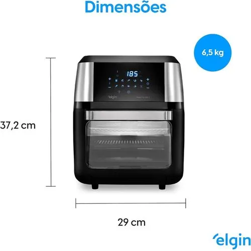 Fritadeira Forno Air fryer Oven Fry 4 em 1 Preto 12 Litros 220V Elgin