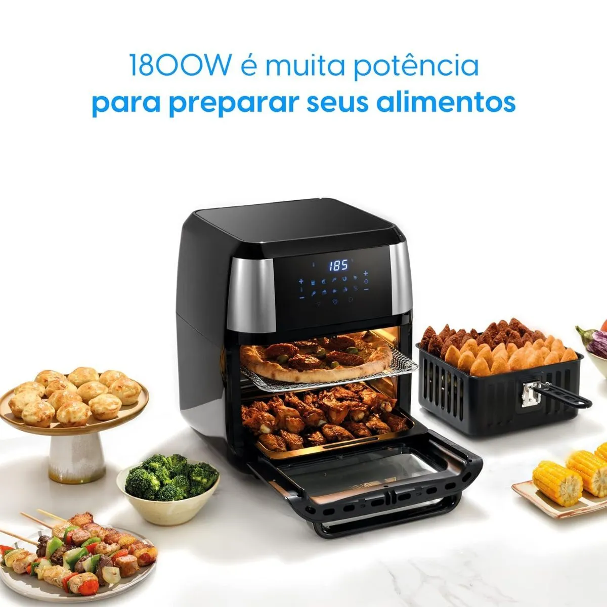 Fritadeira Forno Air fryer Oven Fry 4 em 1 Preto 12 Litros 220V Elgin