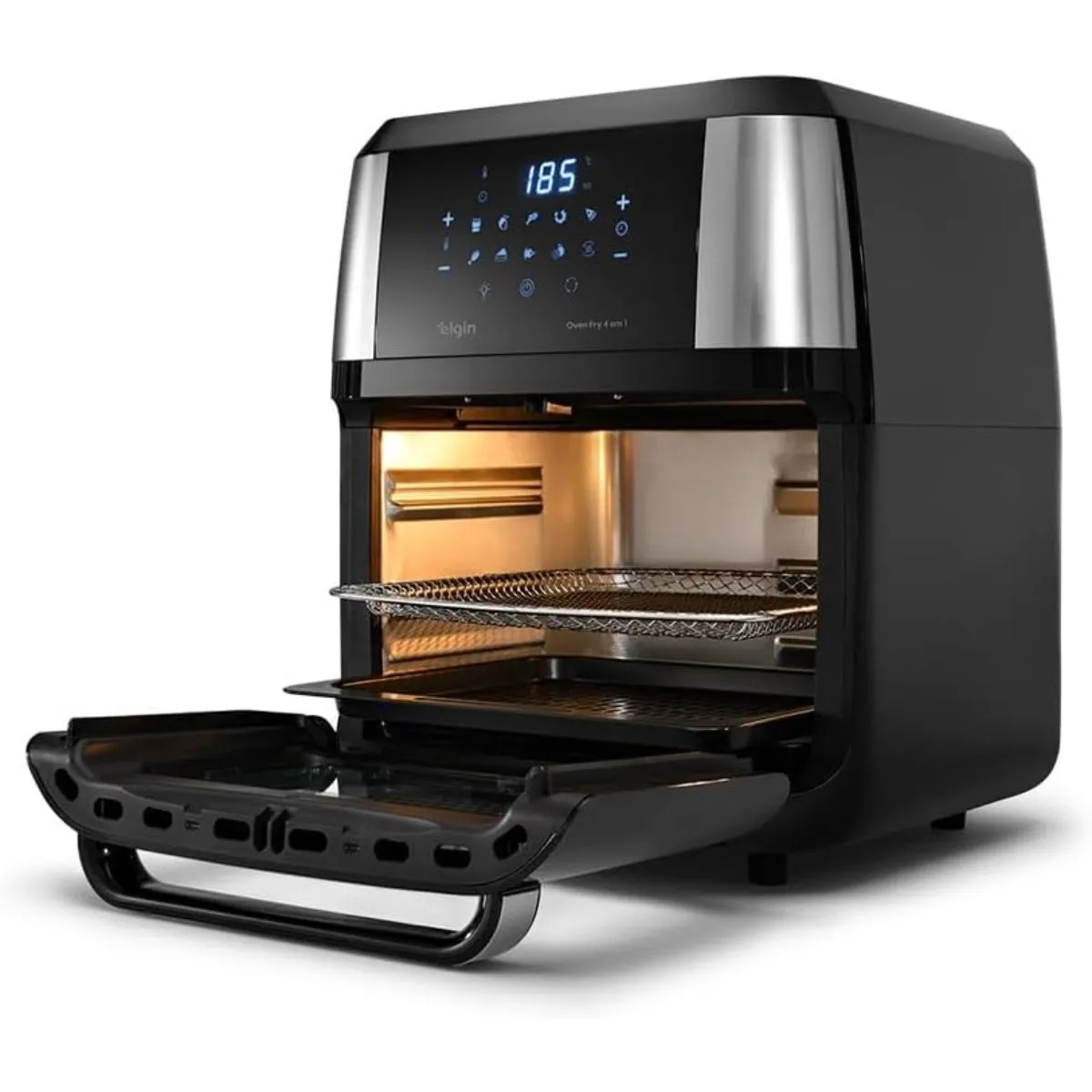 Fritadeira Forno Air fryer Oven Fry 4 em 1 Preto 12 Litros 220V Elgin