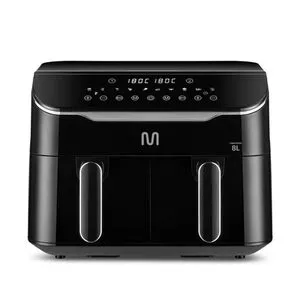 Fritadeira Elétrica Air Fryer Multi 8L 2500w 2 Gavetas Black 220v - GO220