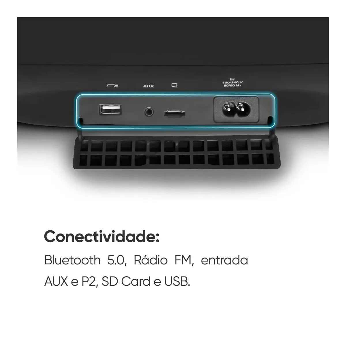 Caixa de Som Portátil GT Move 800w Preto Bluetooth TWS Auxiliar