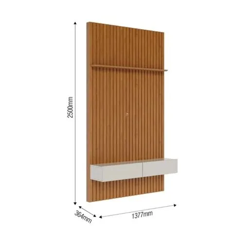 Home Ripado Prime 1.40 Com 2 Gavetas Nature/Off White