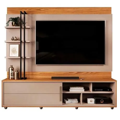 Estante Home Logan Para TV Até 65 Pelagadas Carvalho Nobre/Griz