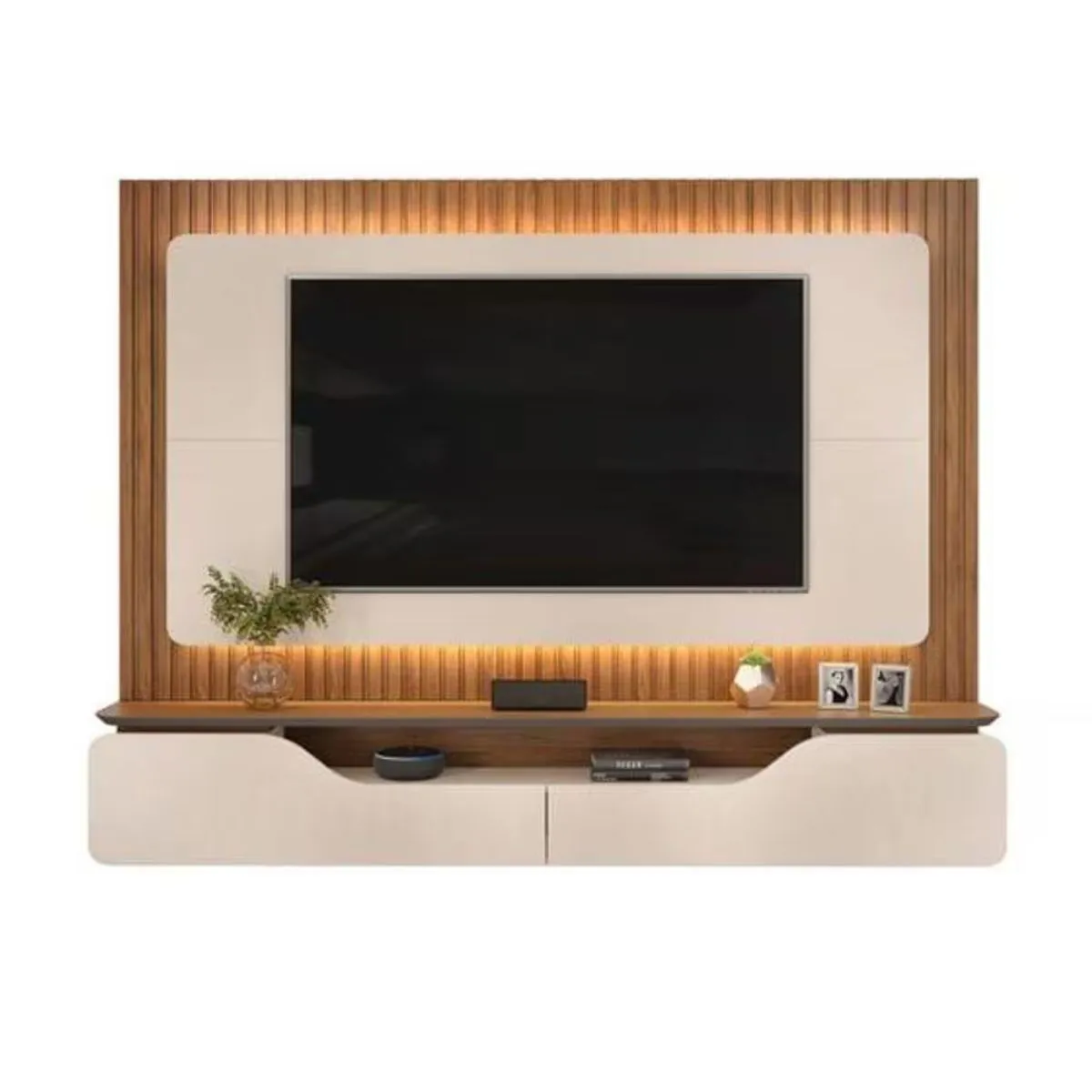 Painel Treviso para TV até 70 Polegadas Off White/Freijó