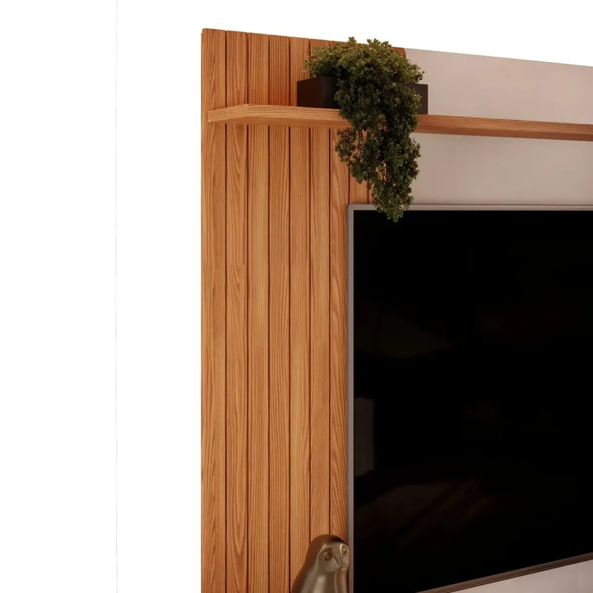 Painel Leoni Para TV Até 65 Polegadas Griz/Carvalho Nobre