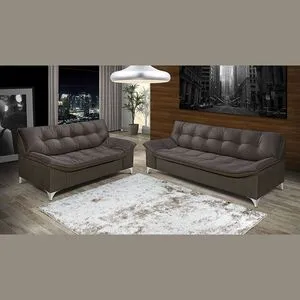 Conjunto de Sofás 3 e 2 lugares Veneza Tecido B TB/379