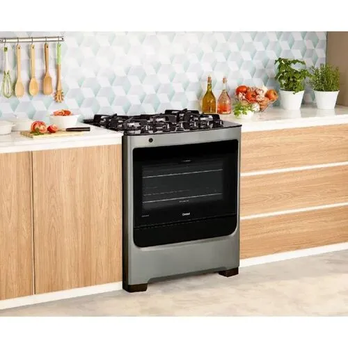 Fogão 5 Bocas Consul Inox Com Mesa de Vidro Bivolt CFS5VAR