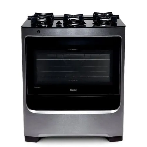 Fogão 5 Bocas Consul Inox Com Mesa de Vidro Bivolt CFS5VAR