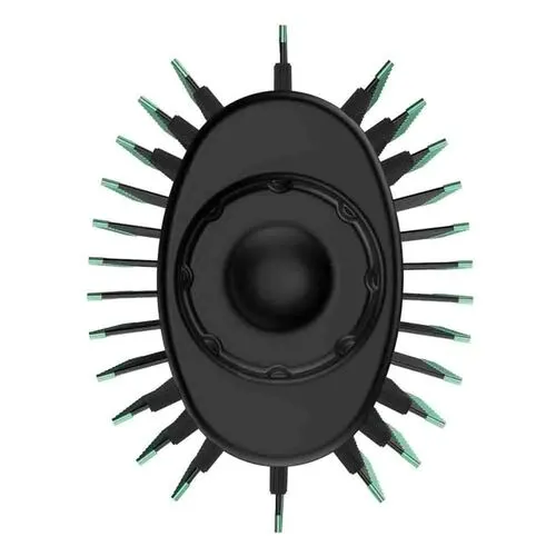 Escova Secadora Gama Babosa Brush 3D 1300w Bivolt Preta/Verde