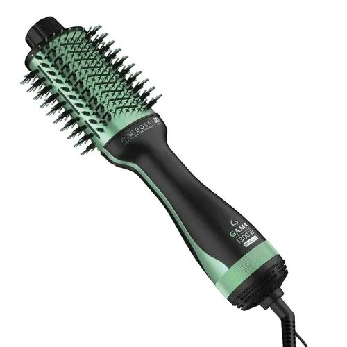 Escova Secadora Gama Babosa Brush 3D 1300w Bivolt Preta/Verde