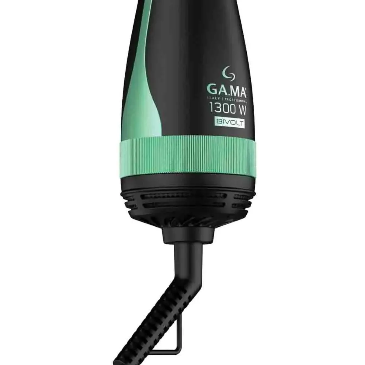 Escova Secadora Gama Babosa Brush 3D 1300w Bivolt Preta/Verde