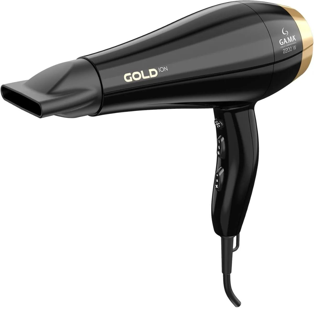 Secador De Cabelo Profissional Gama Gold Ion Essencial Oil Preto/Dourado 2200W 220V