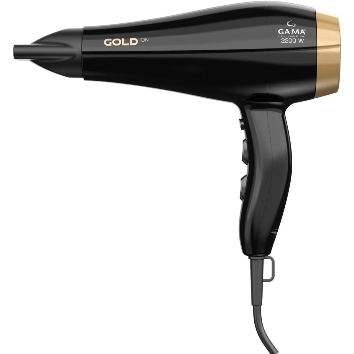 Secador De Cabelo Profissional Gama Gold Ion Essencial Oil Preto/Dourado 2200W 220V