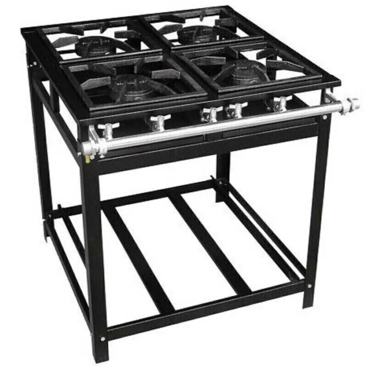 Fogão Industrial 4 Bocas 30x30 2QS 2QD Sem Forno BP Standard - Cristal Aço