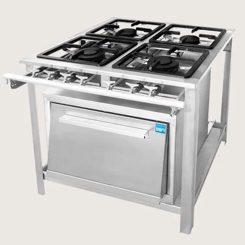 Fogão Industrial 4 Bocas N.E 2QS 2QD Com Forno Inox - Tron
