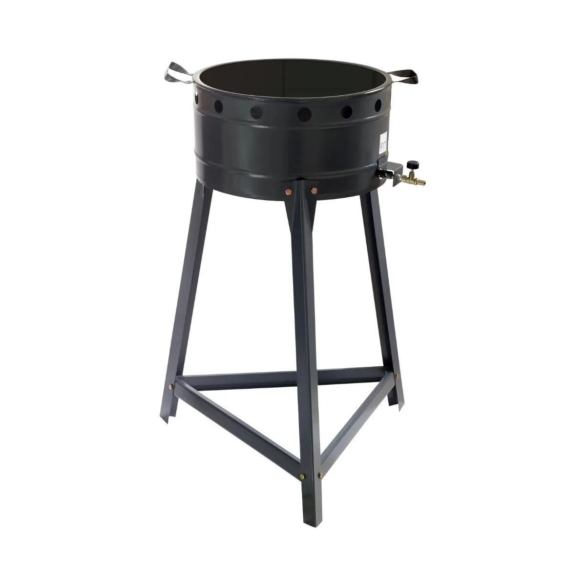 Fritadeira Tron A Gás 40cm Com Tacho Preto 16 Com Registro E Mangueira