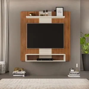 Painel Suspenso Smart Para TV 47 Polegadas Freijó/Off White