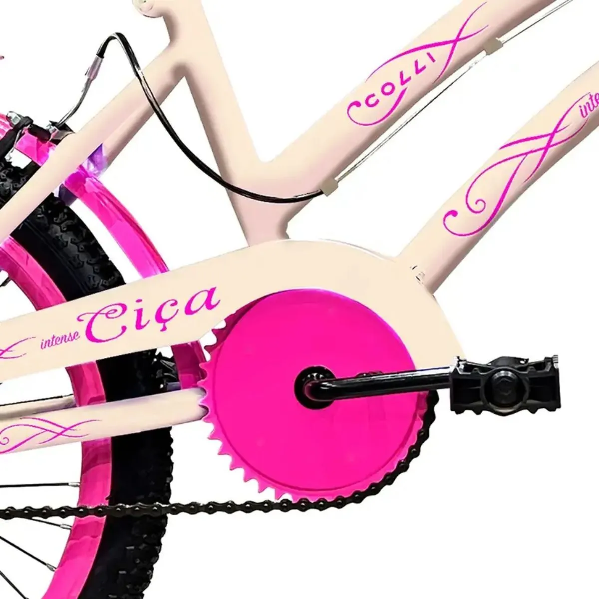 Bicicleta Infantil Aro 20 Ciça Freio V-Brake Sem Marcha Bege - Colli