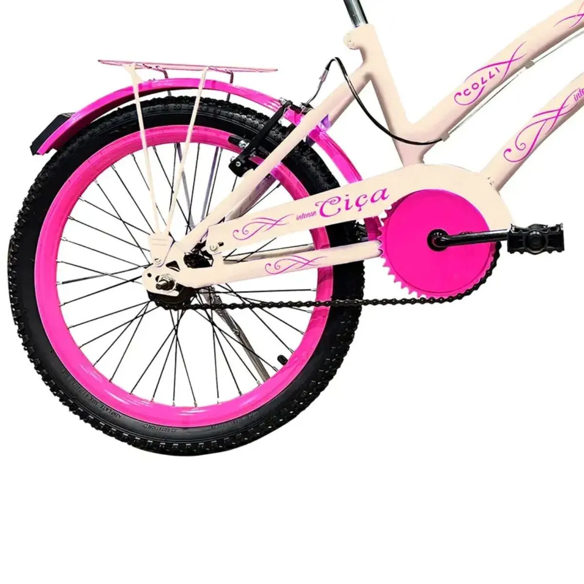 Bicicleta Infantil Aro 20 Ciça Freio V-Brake Sem Marcha Bege - Colli