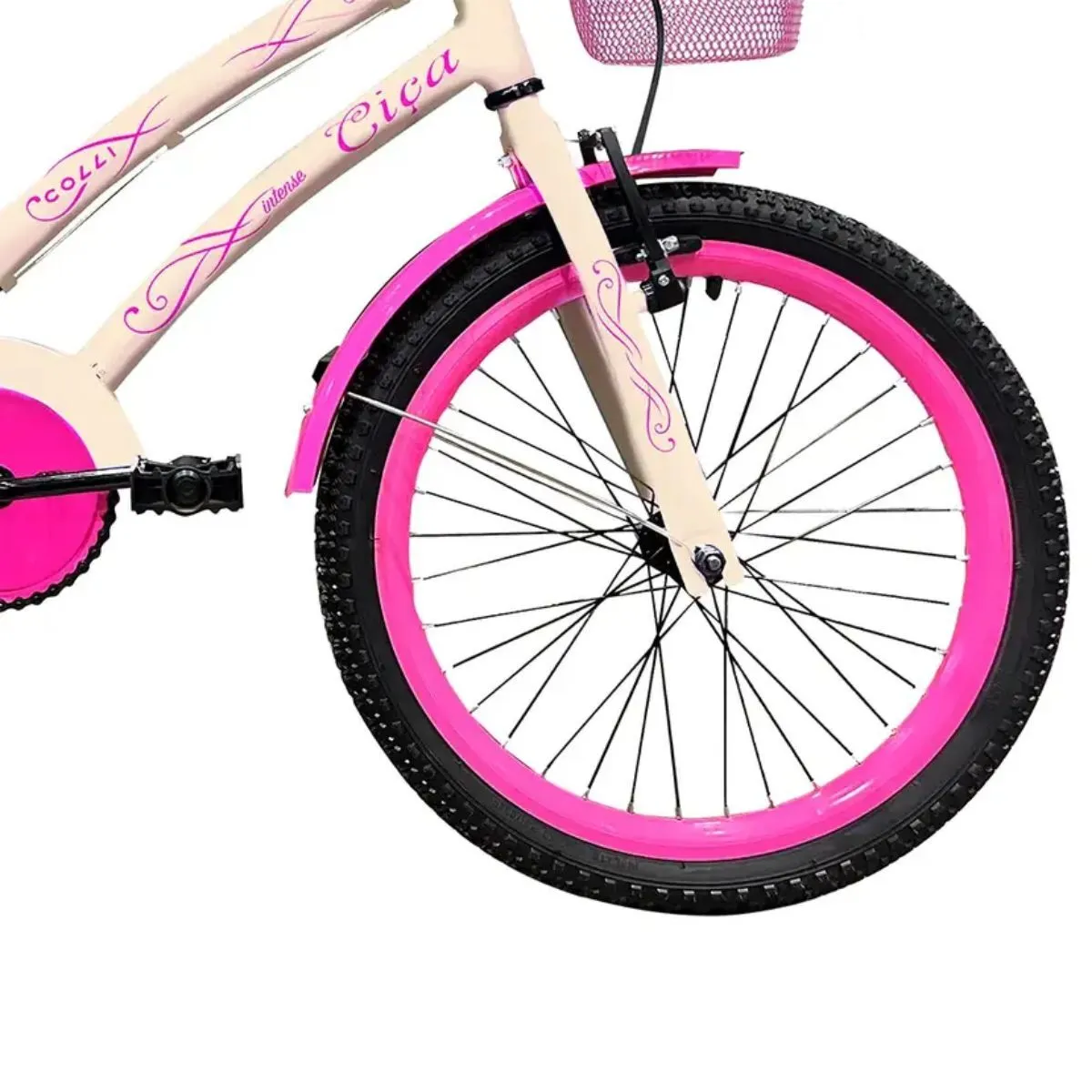 Bicicleta Infantil Aro 20 Ciça Freio V-Brake Sem Marcha Bege - Colli