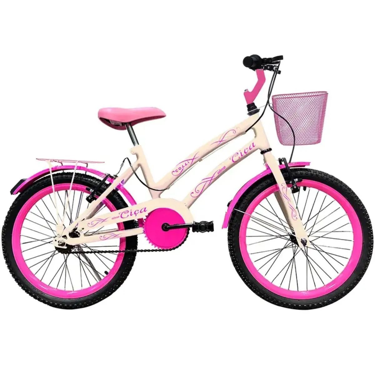 Bicicleta Infantil Aro 20 Ciça Freio V-Brake Sem Marcha Bege - Colli