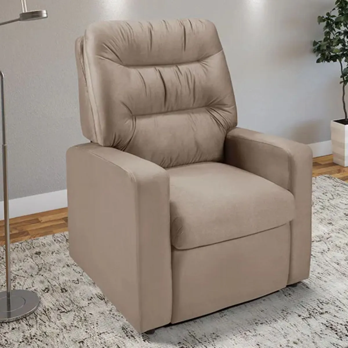 Poltrona Decorativa Reclinável Paris Plus Tecido B Torck Velushine A192