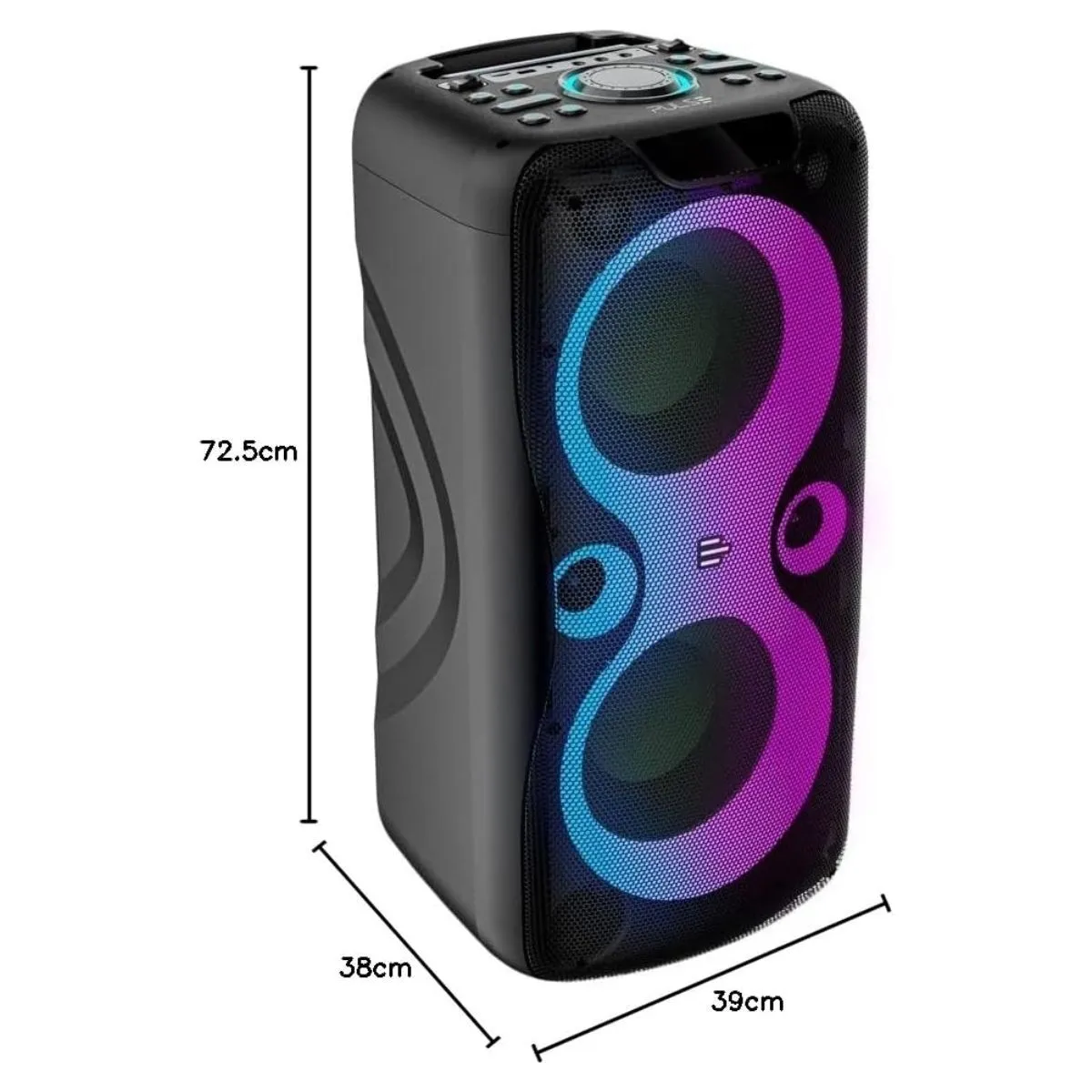 Caixa De Som Pulse Pulsebox 2 Double 8 SP510 Bluetooth FM Led 1100W Rms Multi