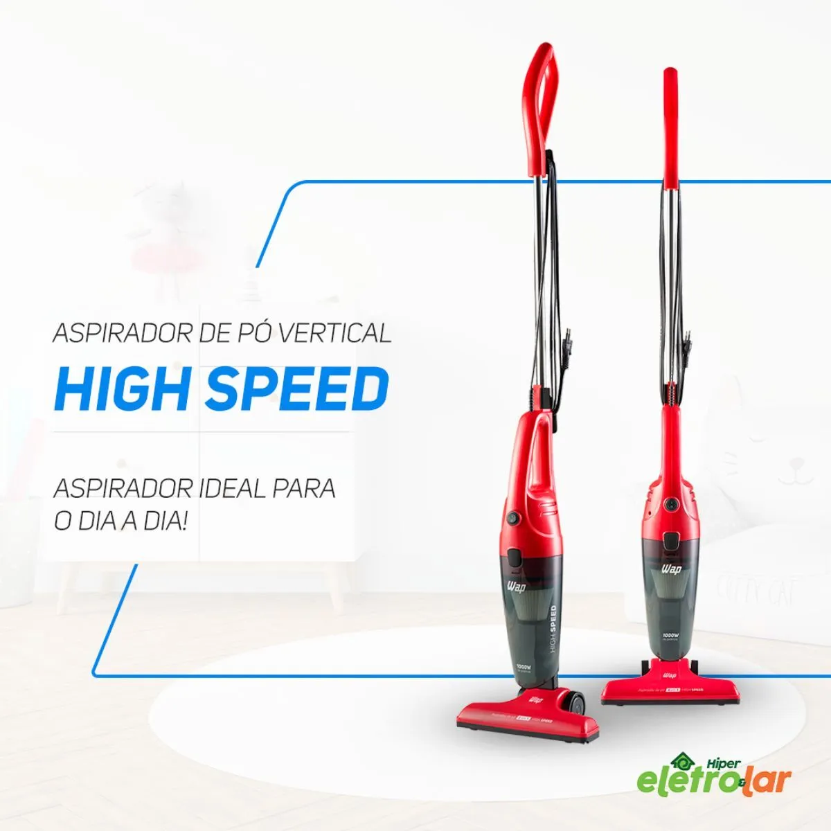 Aspirador de Pó Vertical 2 em 1 1000w de Potência Wap Clean Speed 220v