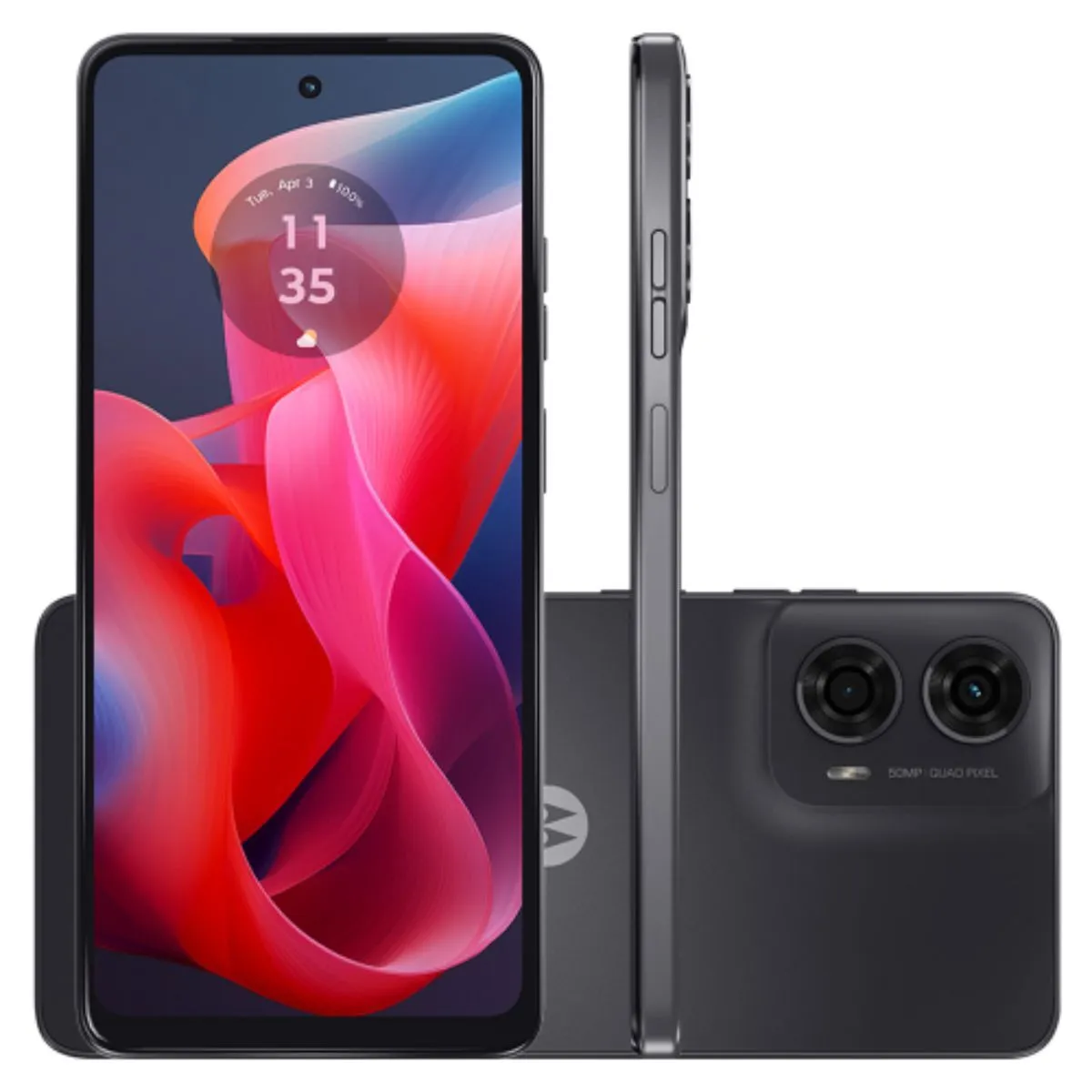 Smartphone Motorola Moto G24 4G 128GB Grafite Octa-Core Câmera Dupla 50mp+2mp e Selfie 8mp Tela 6.6