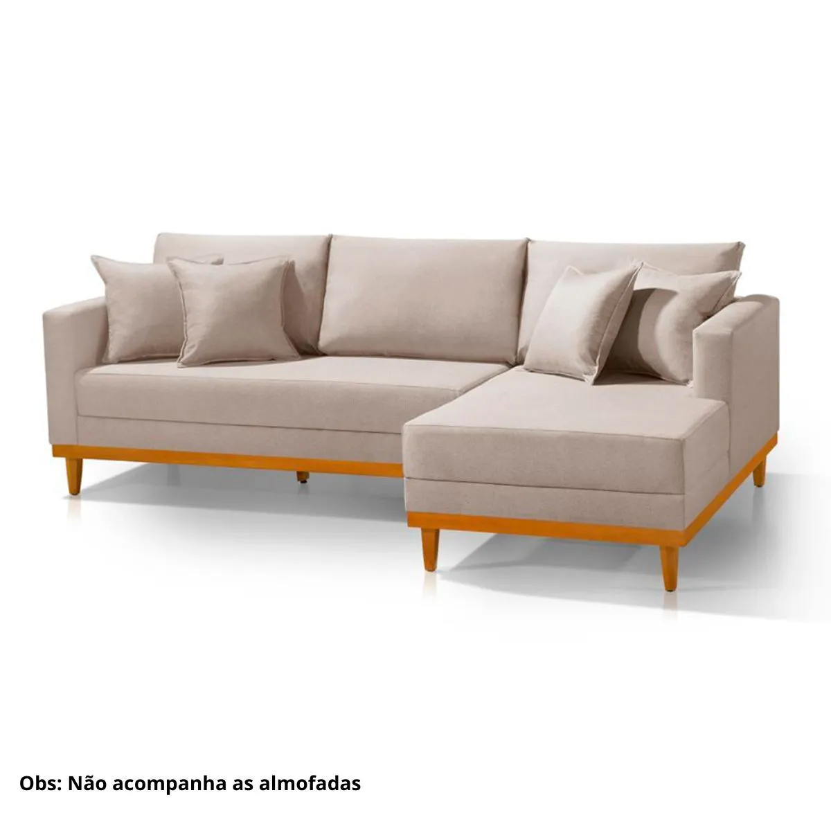 Sofá 2 Lugares Belém Com Chaise 2,20m Bege