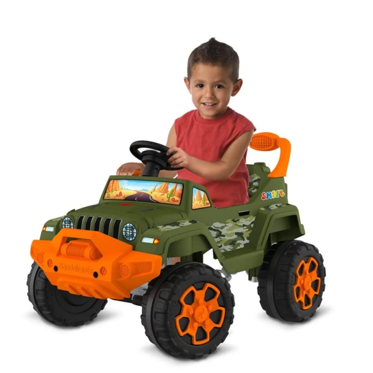 Carrinho Infantil de Passeio Smart Banjipe Camuflado de Pedal Bandeirante