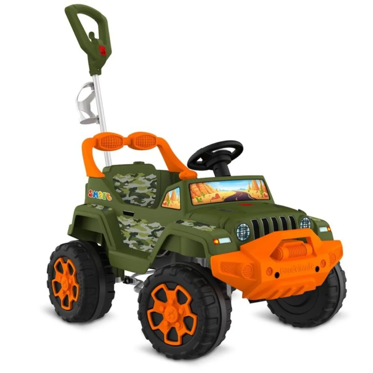 Carrinho Infantil de Passeio Smart Banjipe Camuflado de Pedal Bandeirante