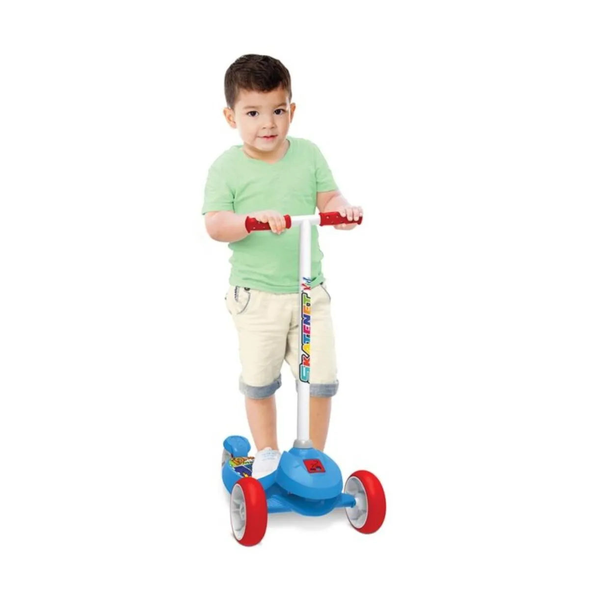 Patinete Infantil Skatenet Kid Azul com Freio e 3 Rodas Bandeirante