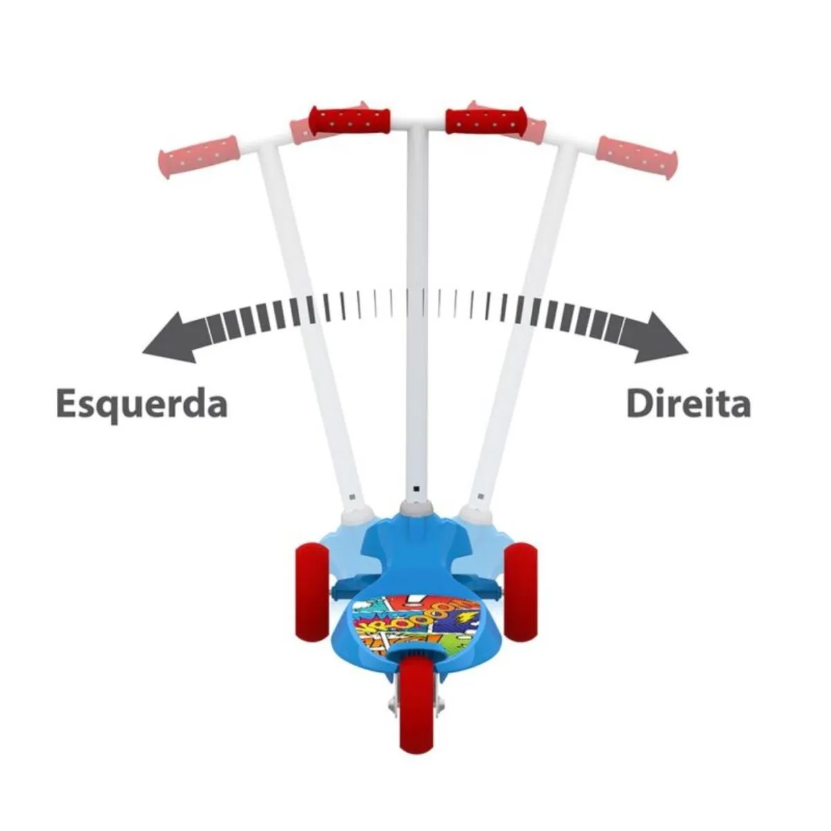 Patinete Infantil Skatenet Kid Azul com Freio e 3 Rodas Bandeirante