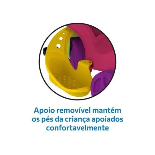 Triciclo Infantil Mototico Rosa (new) com Empurrador e Pedal Bandeirante