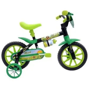 Bicicleta Infantil Aro 12 Lion Black Preto/Verde