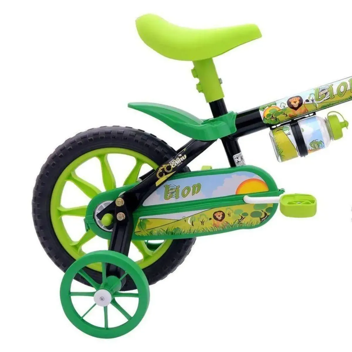 Bicicleta Infantil Aro 12 Lion Black Preto/Verde