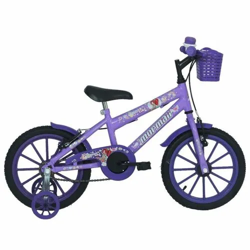 Bicicleta Infantil Aro 16 Sweet Girl Freio V-Brake Com Cesta Lilás