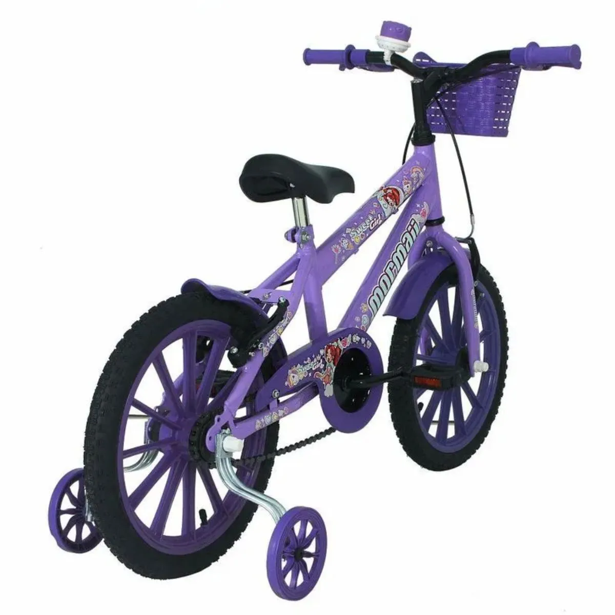 Bicicleta Infantil Aro 16 Sweet Girl Freio V-Brake Com Cesta Lilás