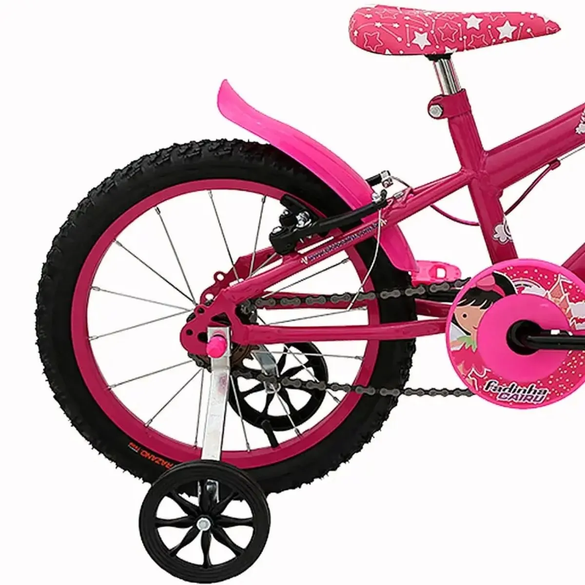 Bicicleta Infantil Aro 16 MTB Rebaixada Fadinha Rosa/Pink