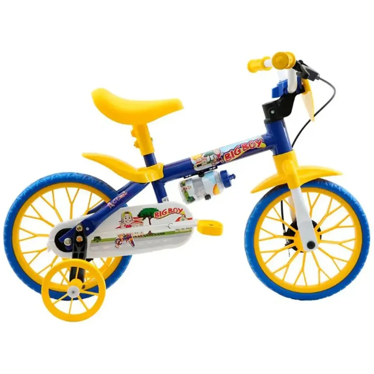 Bicicleta Infantil Aro 12 Shark Big Boy Azul/Amarelo