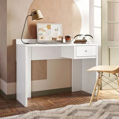 Escrivaninha Easy Com 1 Gaveta Branco Fosco Liso