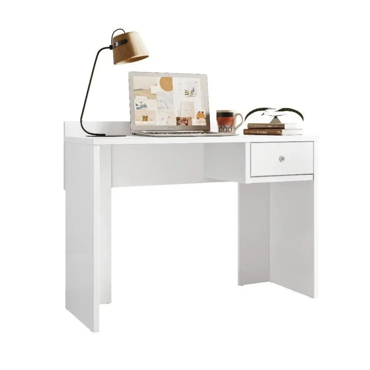 Escrivaninha Easy Com 1 Gaveta Branco Fosco Liso