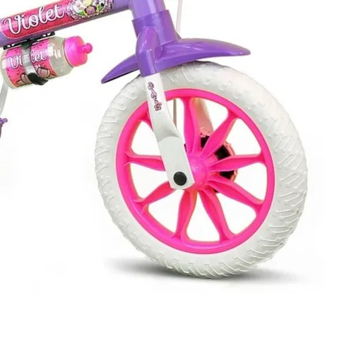 Bicicleta Infantil Aro 12 Violet 04 Lilás Com Cesta e Rodinhas