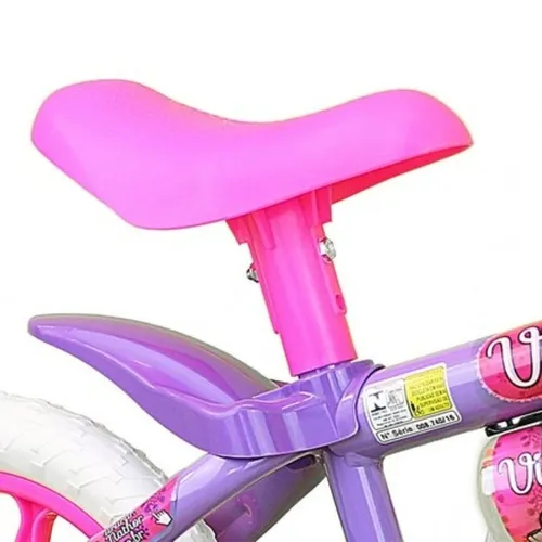 Bicicleta Infantil Aro 12 Violet 04 Lilás Com Cesta e Rodinhas