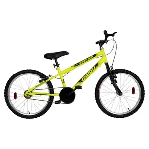 Bicicleta Aro 20 MTB Masculina Rebaixada Super Boy Amarelo