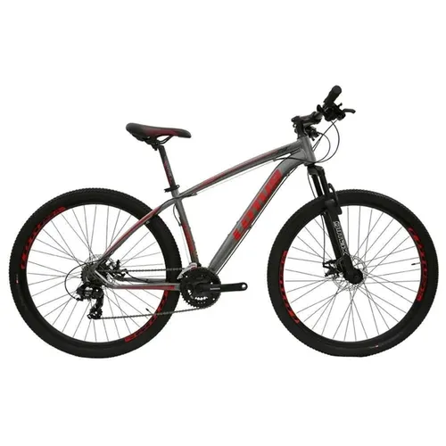 Bicicleta Aro 29 Cairu Lotus Mec. 21V Cinza/Vermelho Quadro 17.5